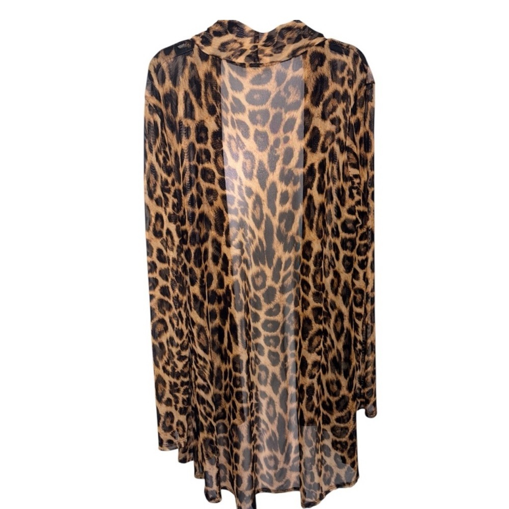 NWT Rae Republic Leopard Print Open Front Cardigan Women’s Size Large - Picture 8 of 8